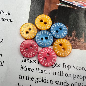 Natural Shell Button Shell Button Pearl Shell River Shell Laser Pattern Shirt Button Color