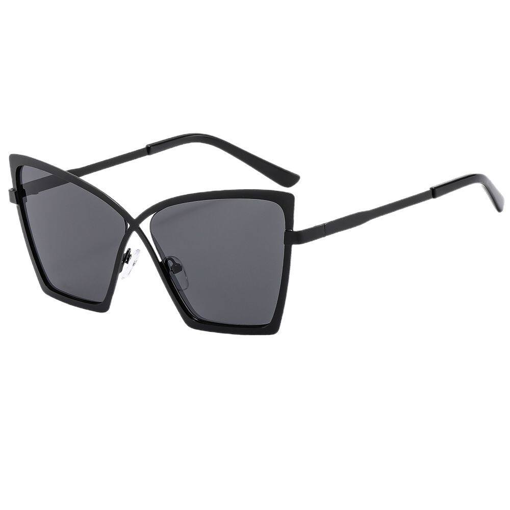 X Cross Glasses Frame Large Frame Cat Eye Metal Anti-Blue Light Flat Mirror Female Stylish Internet Celebrity European and American Fashion Glasses Frame