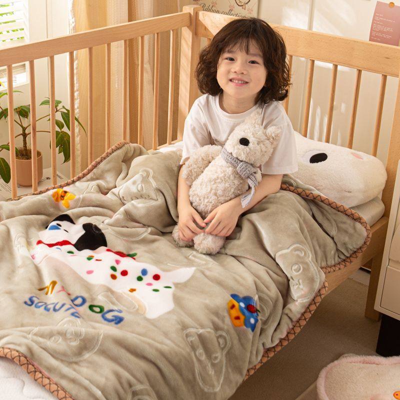 Double-Layer Thickened Children's Blanket Raschel Children's Blanket Cartoon Baby Blanket Kindergarten Blanket Cross-Border Children's Blanket Wholesale