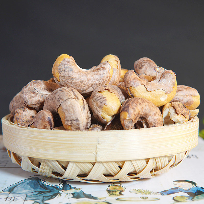 Cashew nuts large particles 500g new original flavor nut snacks purple peel salt baked dried fruit Vietnam dry goods Xinjiang straight hair