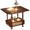 Mobile Trolley Living Room Solid Wood Side Storage Rack Small Apartment Sofa Side Cabinet Tea House Folding Small Table
