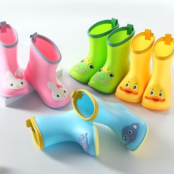 Bao Yuer Children's Rain Boots for Men and Women Baby's Mid-tube Rain Boots Infants 1-6 Years Old Children's Water Shoes Rubber Shoes Cross-border Children's Shoes