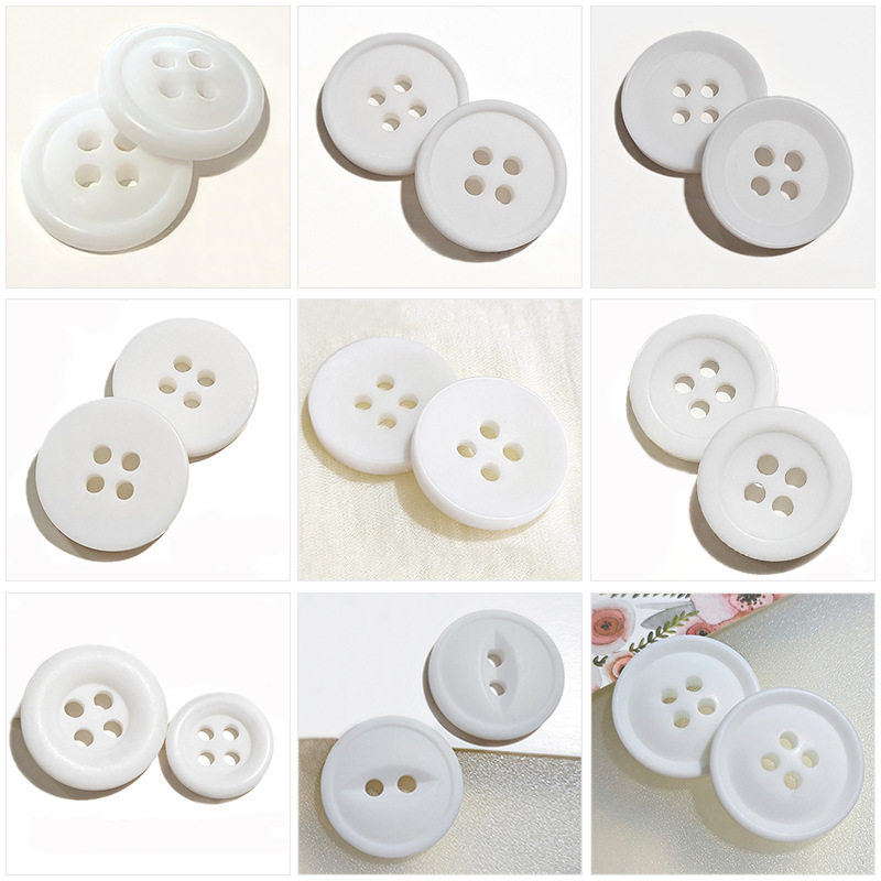 Matte Resin Buttons for Coats and Trench Coats, Small Thin-Edged Suit Buttons, Wide-Edged Two-Eye and Four-Eye Frosted Buttons, Suit Buttons