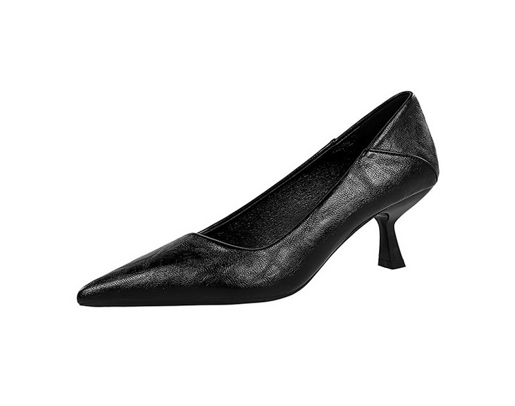 Giày cao gót nữ mũi nhọn gót mảnh 6cm phối họa tiết da báo thanh lịch — màu báo đốm, màu đen, nâu, Rượu vang đỏ