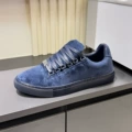 Blue sole + blue suede low-top