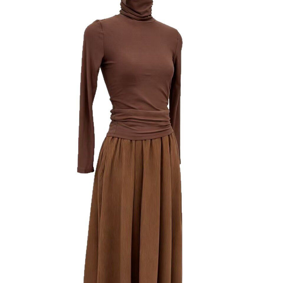 Slim Top, Skirt and Long Skirt Two-Piece Suit