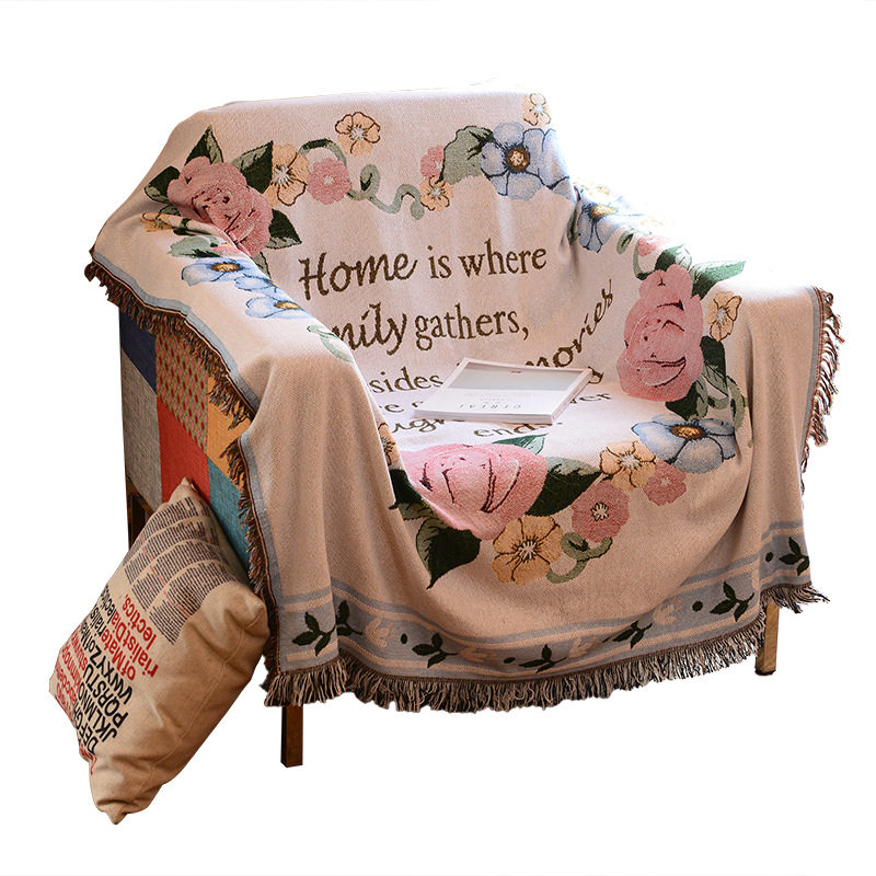 Export Single and Double Sofa Cushions, Floral Wreaths, Pure Cotton Thread Blankets, Tablecloths, Cover Towels, Tapestries, Bay Window Mats, Carpets, American-Style Home Decor