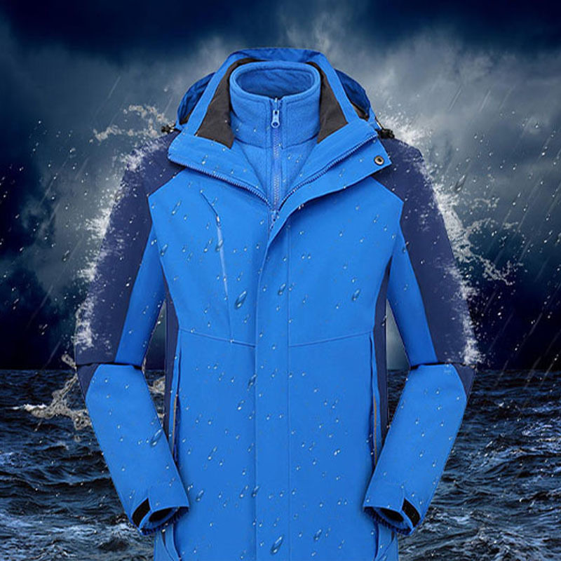 Fleece-Lined Windproof and Waterproof Thickened Jacket with Custom Logo Printing, Workwear, Three-In-One Printed Men's Coat, Warm