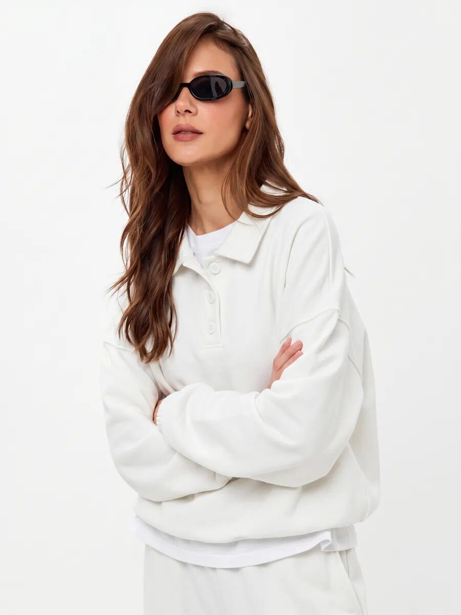 Womens Casual Two Piece Set Long Sleeve Polo Shirt Wide Leg Pants Stylish Sportswear for Everyday Wear Wholesale