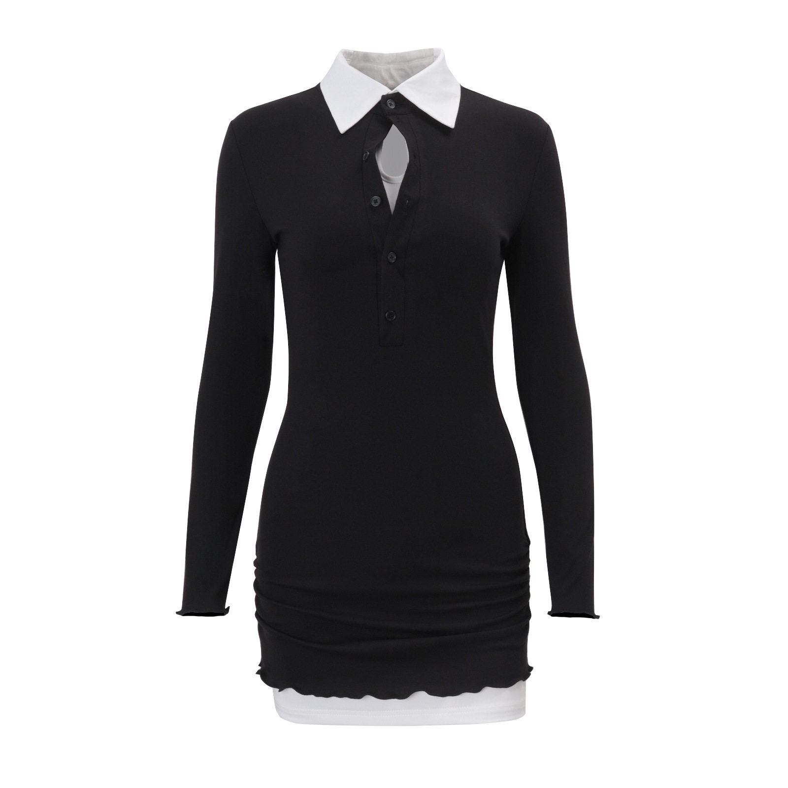 Womens Spring Fashionable College Style Sweet Fresh Slim Fit Long Sleeve Dress Set Elegant Design Perfect for Casual