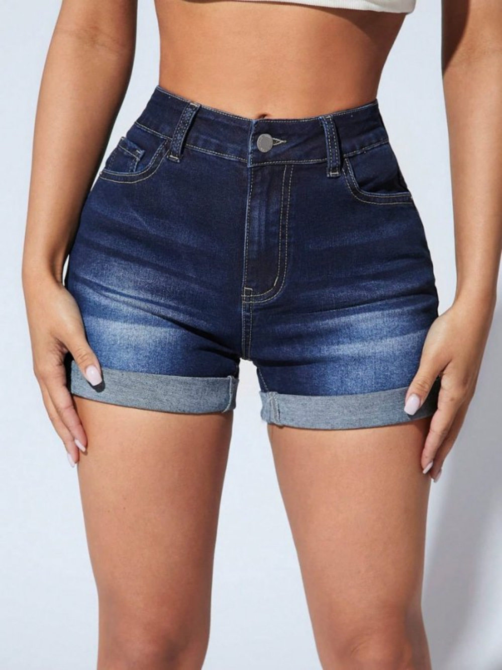 Womens Stretch Denim Shorts Casual Fit High Waist Versatile Style Ready to Ship Low MOQ wholesale