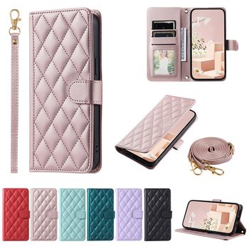 Suitable for iPhone 17 Pro Chanel-Style Phone Case Apple 16 Houndstooth Crossbody S25 Protective Case Google 10