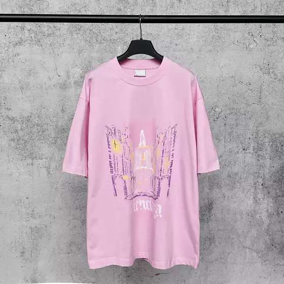 Paris High-End Version B Brand 2026 New Classic Logo Pattern Print Retro Loose-Fitting Unisex Couple Short-Sleeve T-Shirt
