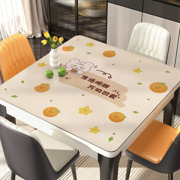 Square tablecloth wash-free cartoon double-sided leather oil-proof waterproof anti-scalding square table top mat pvc table top protection mat