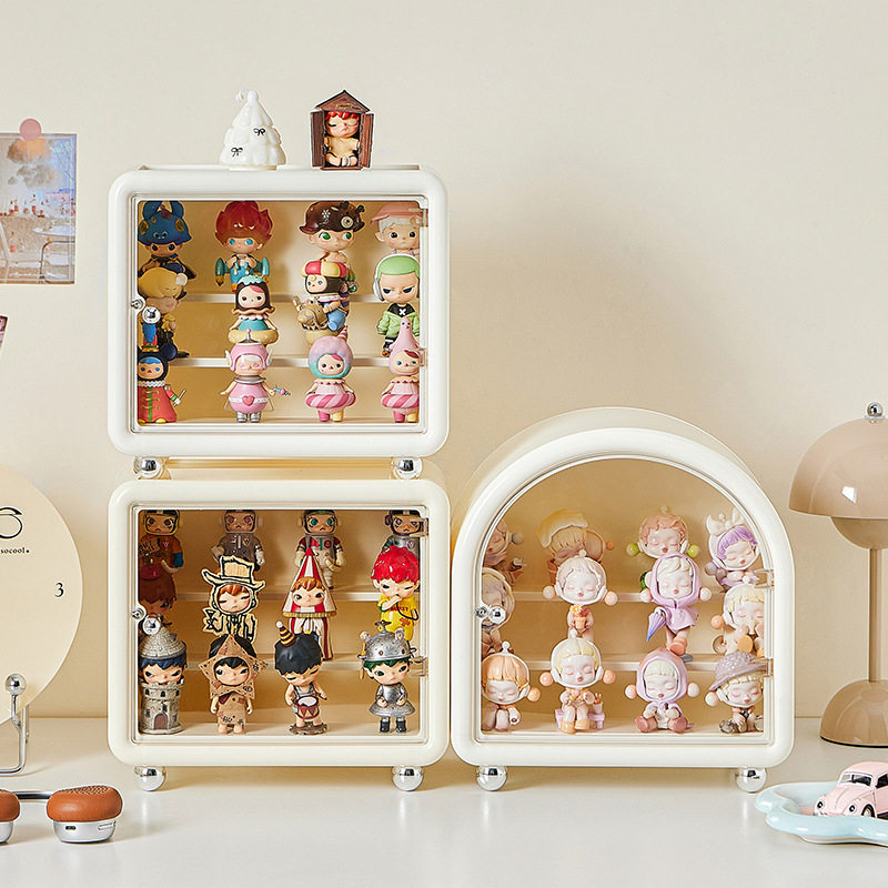 Blind Box Storage Display Cabinet Large Capacity Bubble Mart Lego Figure Display Box Dustproof Storage Box Doll