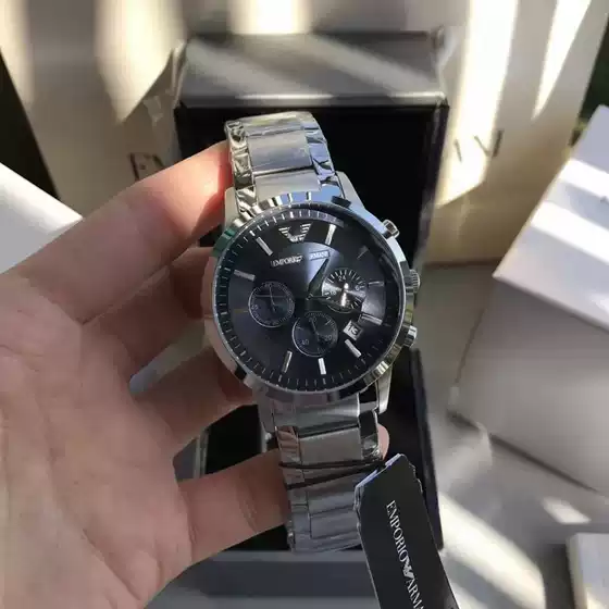 Factory wholesale Ama Pointer Nini three-eye multi-function business quartz watch fine steel band quartz watch men AR2448