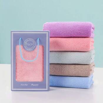 Wholesale Coral Fleece Towel Gift Box Set Company Benefits Wedding Birthday Gifts Souvenirs Towels Can Be Printed with Logo