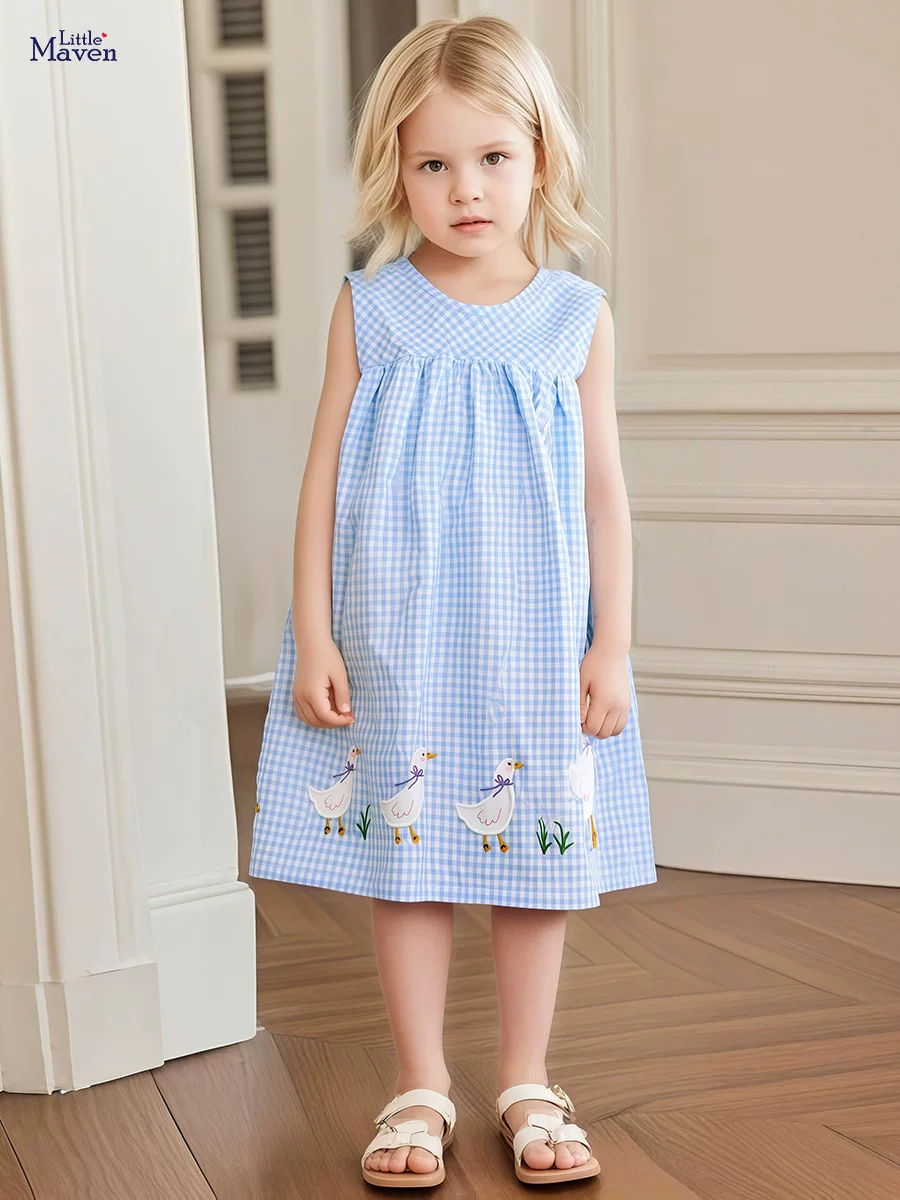 Robe de fille sans manches, robe tank pour enfants d'été, mignon robe de fille