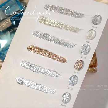 Summer flash cowboy sequins laser nail polish gel 2023 new popular super flash broken diamond glue for nail salon