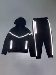 25 Years New Sports Hooded Jacket Air Layer Cotton Zipper Shirt Reflective Laminated Suit 754+762 Cross-Border