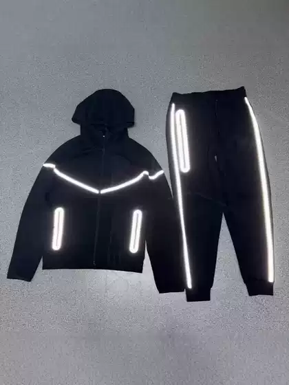 25 Years New Sports Hooded Jacket Air Layer Cotton Zipper Shirt Reflective Laminated Suit 754+762 Cross-Border