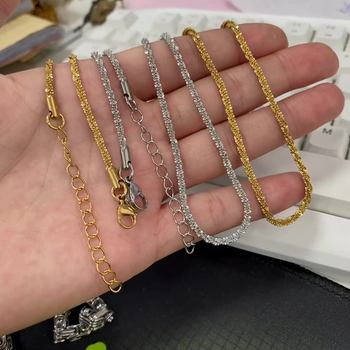 Gypsophila Accessible Luxury Exquisite Necklace Simple and Popular Titanium Steel Clavicle Chain Men's Vegetable Flower Chain Ethnic Style Necklace Women Ins