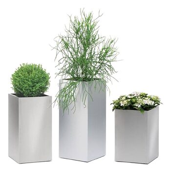 Stainless Steel Flower Boxes, Outdoor Flower Beds, Outdoor Municipal Square Rectangular Iron Flower Troughs, Courtyard Combination Flower Racks