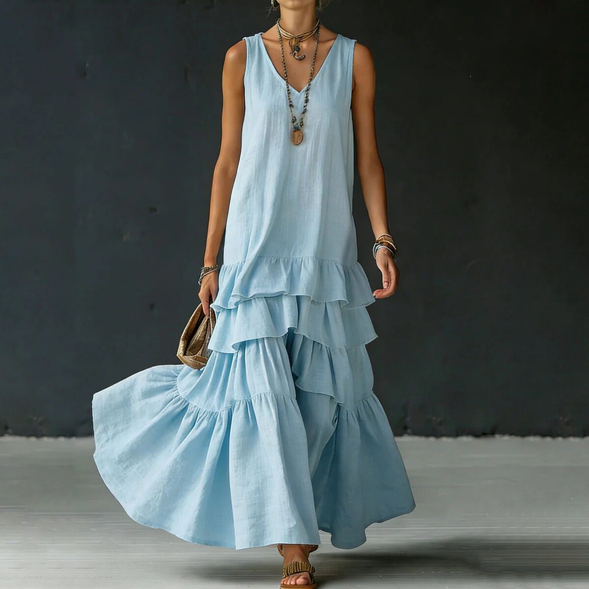 Casual Solid Color Long Cake Skirt Elegant Design Versatile Style for Everyday Wear Wholesale Available
