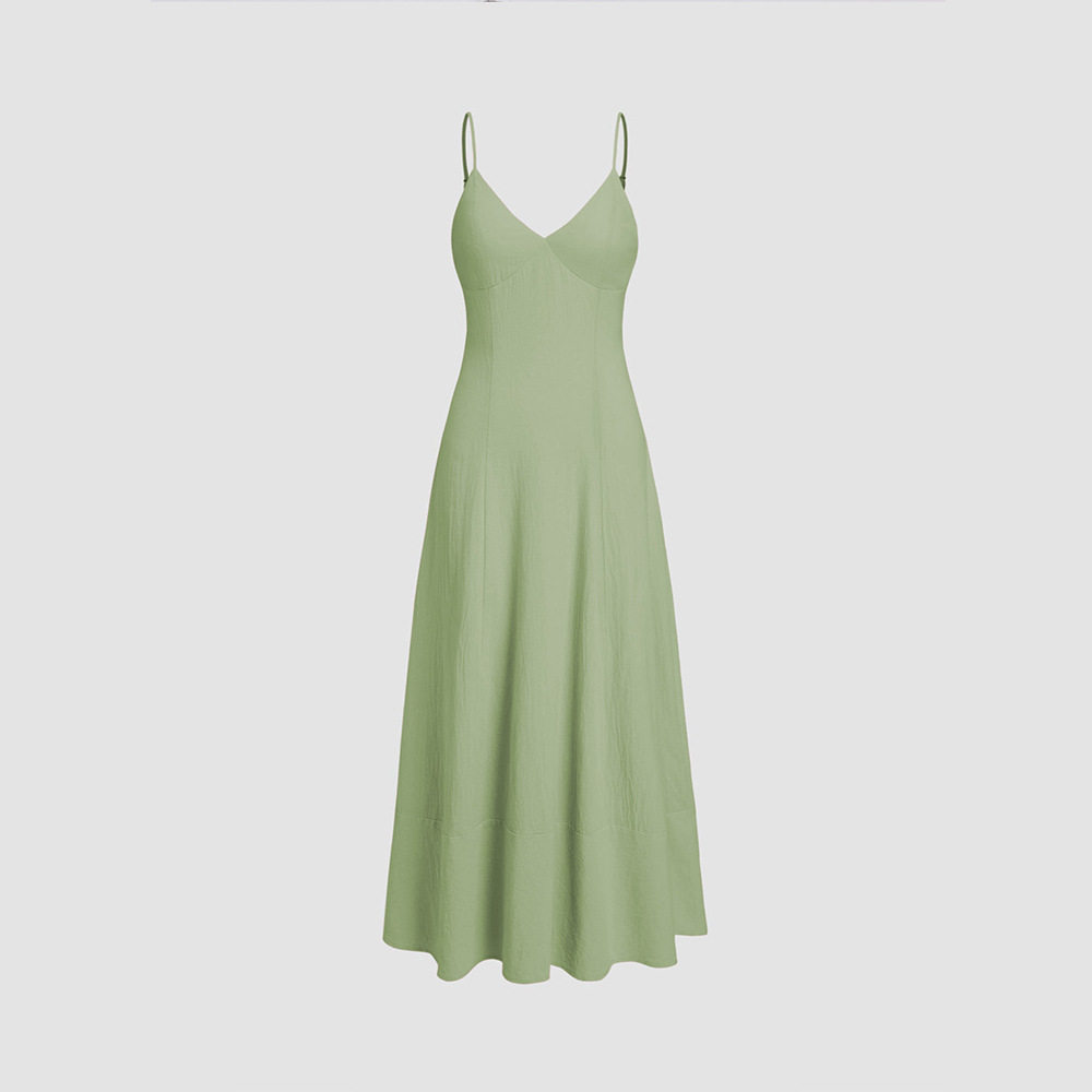 A Line Dress Slimming Fit Waist Defined Sleeveless Chic Design for Casual or Formal Occasions Wholesale Available