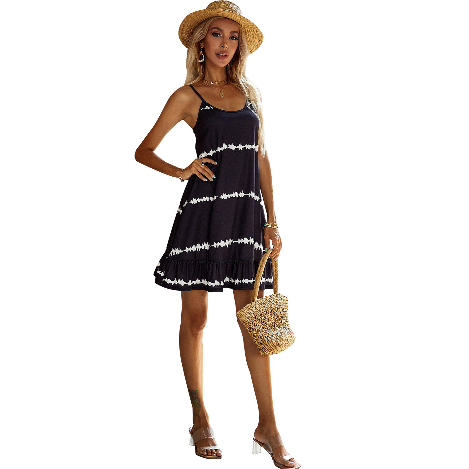 Womens Casual Vacation Dress Trendy Sweet Sleeveless Design Comfortable Fabric Available for Wholesale