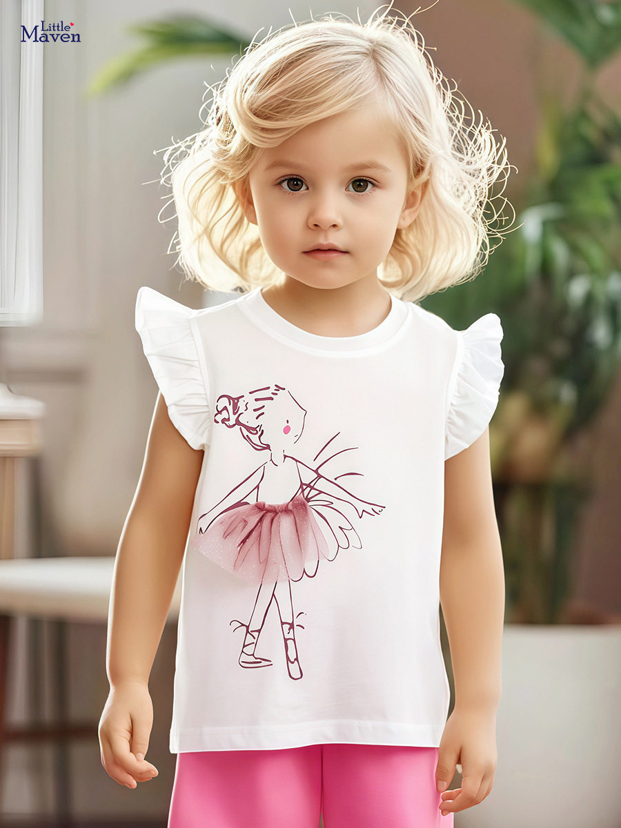 New Summer Kids' T-shirt, Year 3D Pattern Cotton Girls' T-shirt