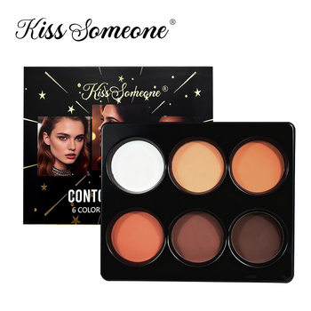 For cross-border export cosmetics 6-color powder cake repair plate matte high-gloss waterproof concealer pressure powder makeup