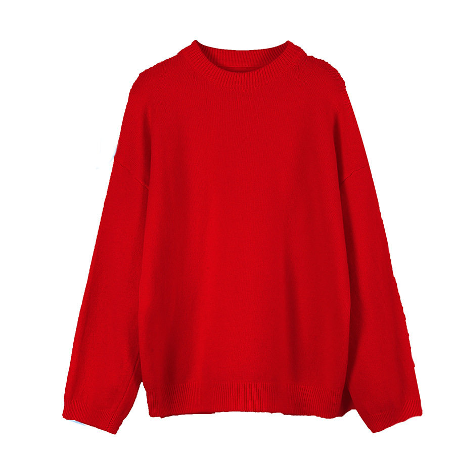 Womens Oversized Gray Pullover Sweater Soft Cashmere Blend Cozy Thick Knit Autumn Winter Casual Wear Wholesale