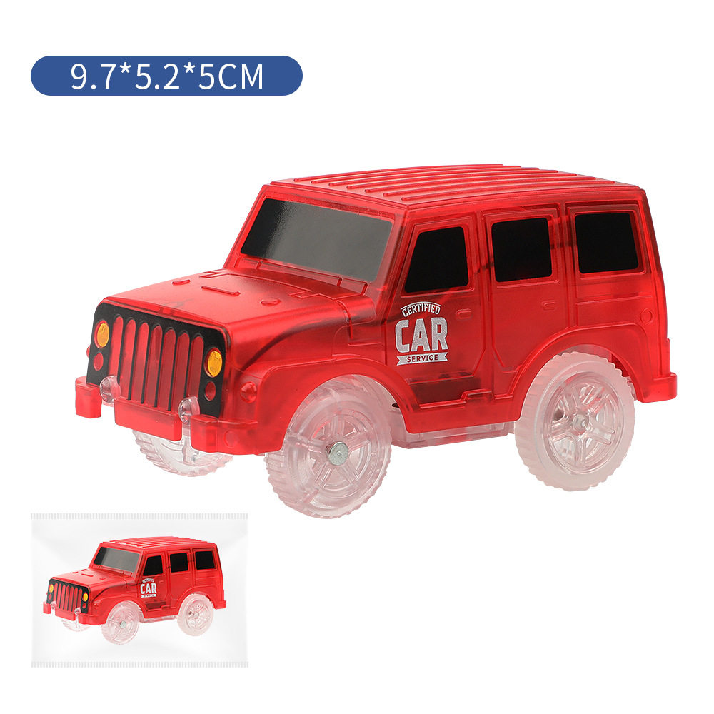 电动透明发光轨道5灯车仔玩具配件糖果悍马车子带夜灯光跨境供应