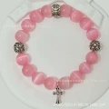 Pink Cat Eye【Four-Bead with Rhinestone Cross】