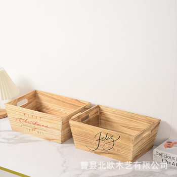 Ready-Made Wooden Storage Basket, Office Document Organizer Basket, Fruit and Vegetable Storage Box, Wooden Supermarket Item Display Basket