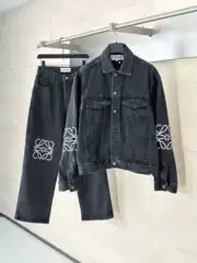 High Version New Product Arm Logo Printed Anagram Denim Jacket for Men and Women