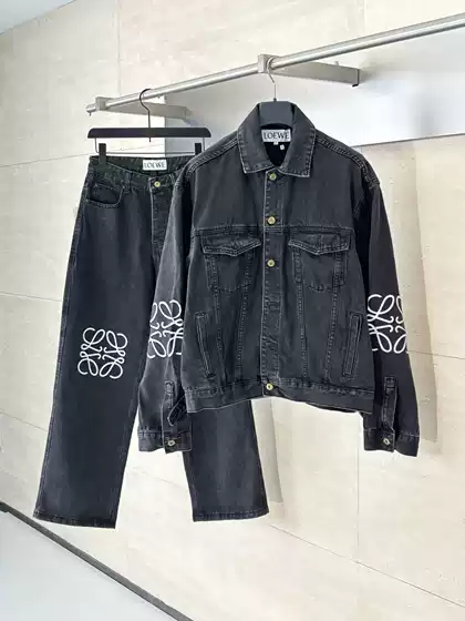 High Version New Product Arm Logo Printed Anagram Denim Jacket for Men and Women