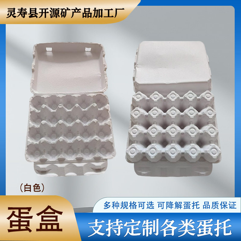Biodegradable Multi-Piece Pulp Egg Carton Packaging Box Egg Tray Wholesale 20-Piece White Environmentally Friendly Thickeneded Egg Tray
