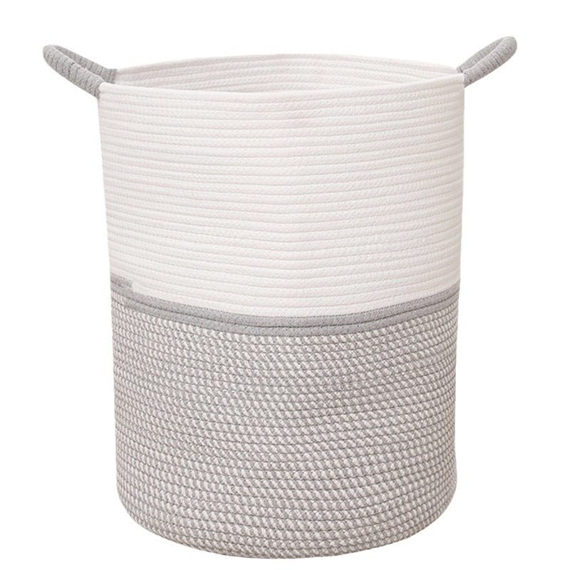 Customized wholesale storage basket cotton thread woven handle book storage basket underwear storage box flat source manufacturer