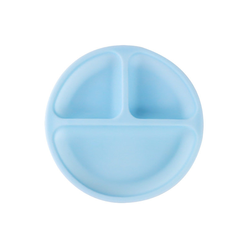 Amazon Children's silicone plate suit baby supplies baby food supplement bowl fork spoon bib four pieces tableware suit