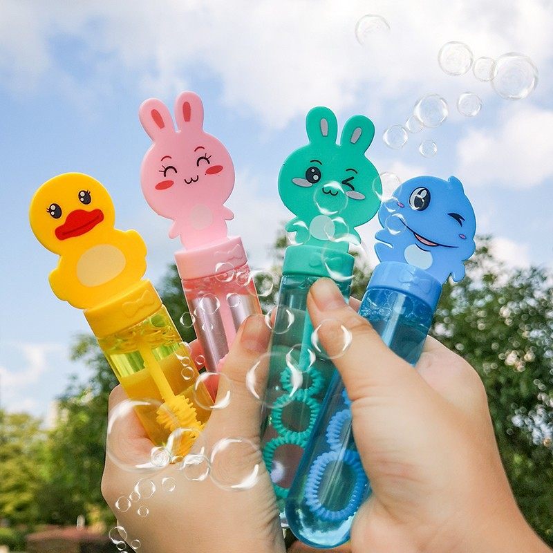 Cartoon bubble stick children's summer toy mini bubble stick bubble blowing toy kindergarten gift bubble machine