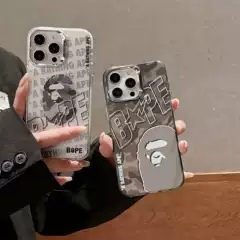 Ape Head iPhone16Promax Phone Case for Apple 15pro Personality Trendy Brand New 13/14 Electroplating