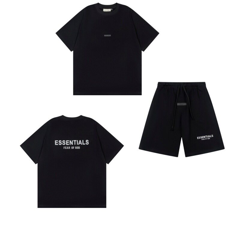 新款FEAR OF GOD ESSENTIALS植绒字母男女休闲宽松加绒连帽卫衣潮