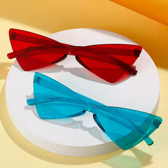 Cross-border New Triangle Cat's Eye Sunglasses Bow-shaped Internet Celebrity Hot Selling Candy Color Street Photoshoot Wear Sunglasses