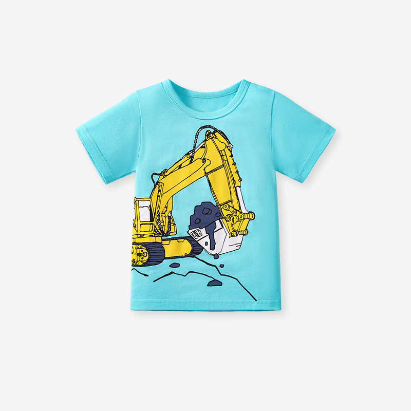 Boys' Summer Cartoon Car Cotton Short-Sleeve T-Shirt Three-Pack from Factory, Kids' Tee