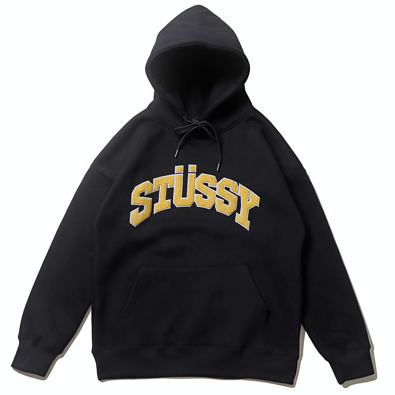 2023 new American fashion brand STU towel embroidery hoodie loose plus velvet thickened sweater hooded jacket