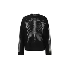 Yongfang American Retro Street Fashion Unisex High-End Abstract Pattern Design Men's Waffle Long-Sleeve T-Shirt