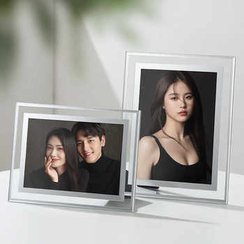 Bilateral simple crystal glass photo frame A4 scenic spot certificate table gift manufacturers wholesale