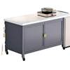 Double-Door Slate Kitchen Storage Rack Floor-Standing Multi-Layer Storage Cabinet Multi-Function Microwave Oven Vegetable Cutting Sideboard